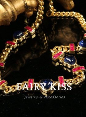 百搭项链简约真金蓝色设计配饰