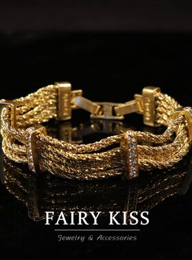 时尚简约铜链条可调节手链钻镶轻奢高级感多层极简风气质百搭套装