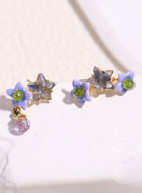 茄梦茉语系列星星与蓝色茉莉花