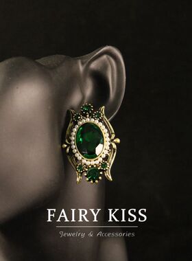 【孤品清仓】中古饰品宫廷风莱茵石镶嵌精致时尚项链套装个性百搭