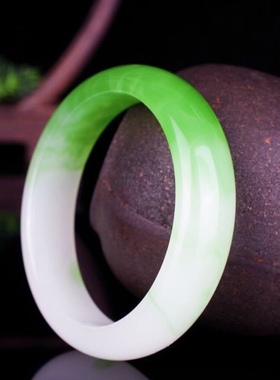 精品新货简约风高冰旺夫款青白色公主镯青白色手镯玉镯55圈口女款