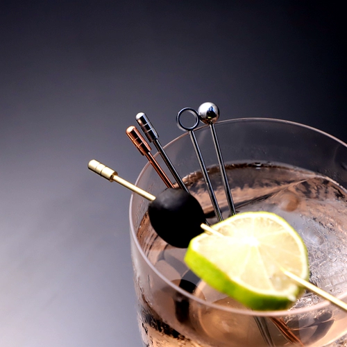 Барная посуда из нержавеющей стали коктейль винной иглы личность коктейль фруктовые знаки фруктовые виза закуски подпись