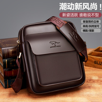 Genuine Leather Mens Bag Business Small Backpacker Tide Card Casual Multifunction Bull Leather Bag Kangaroo Men Bag bag Single shoulder inclined satchel bag