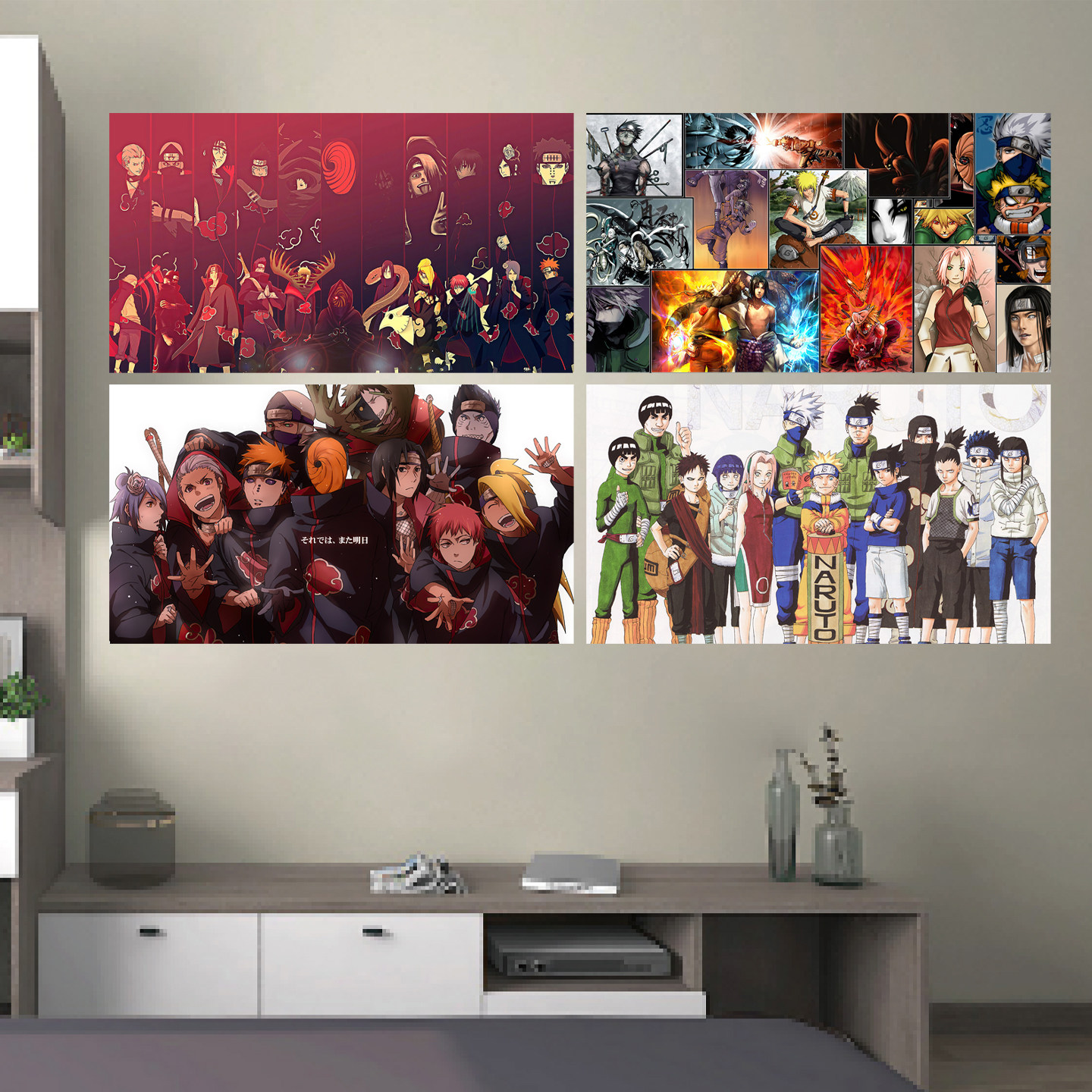 火影忍者贴纸卡通动漫二次元墙面装饰画防水自粘宿舍背景墙贴壁画,淘宝优惠券,粉丝福利购,淘宝优惠卷