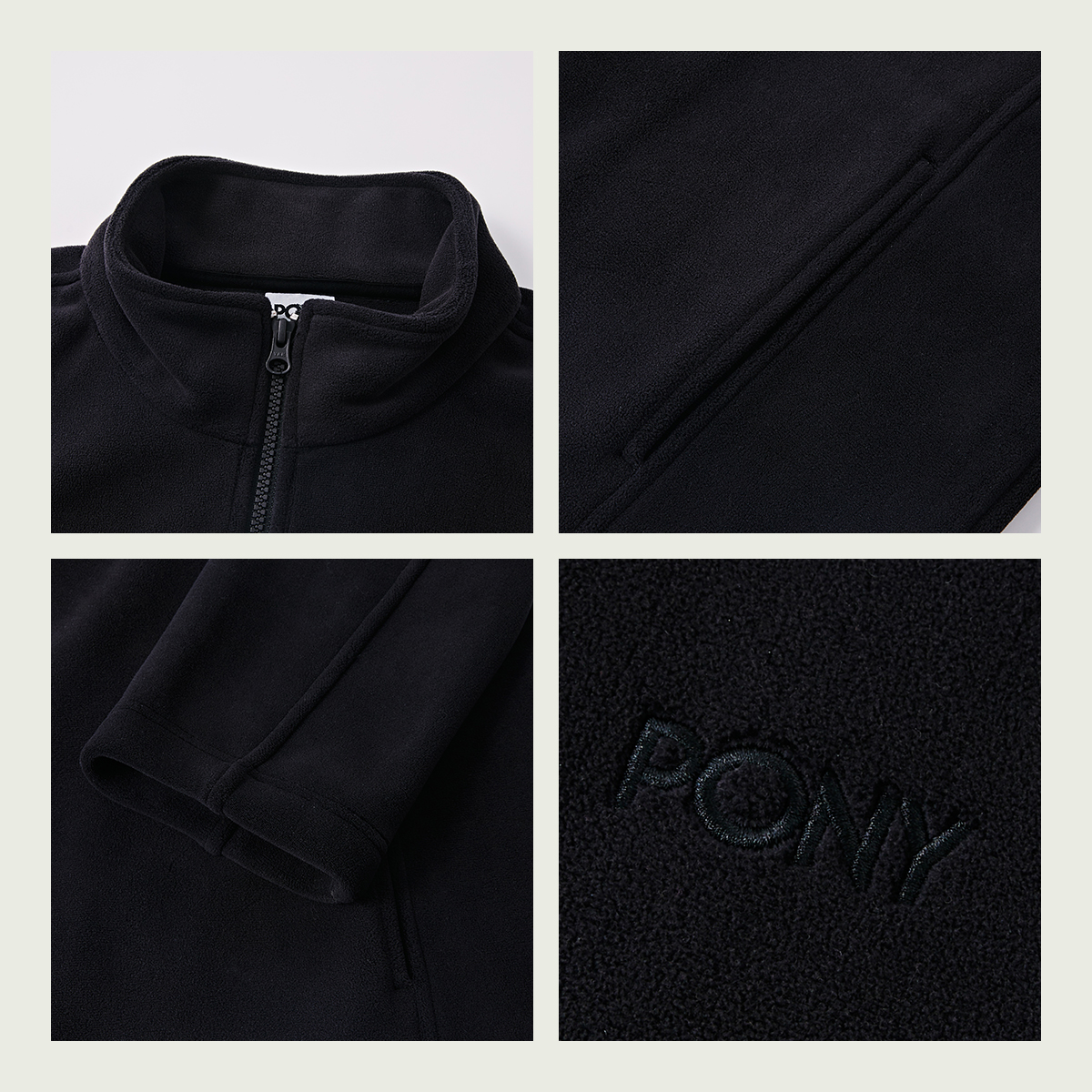 PONY波尼1972新品男女户外运动保暖奥莉绒耐磨轻便夹克243M2KJ02