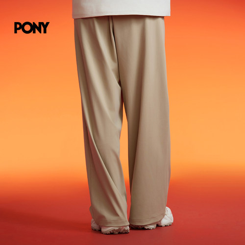 PONY女士针织长裤宽松阔腿户外运动高弹显瘦休闲裤 - 图3