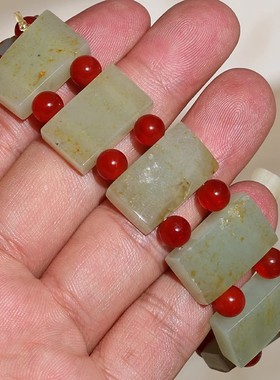 【小胡子玉器】和田玉 籽料 洒金皮 白玉 男款 手链