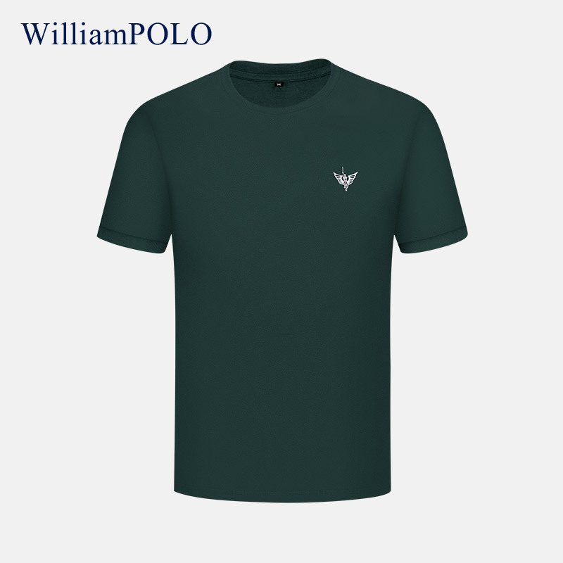 保罗Williampolo品牌正品夏季短袖男装T恤莫代尔棉丝滑柔软圆领 - 图2