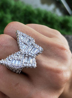 欧美风微镶夸张蝴蝶戒指新款潮流