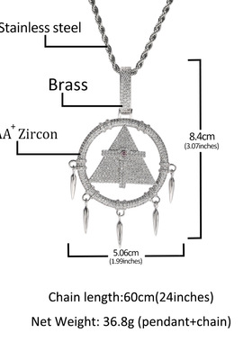 嘻哈项链镶锆石复古项链配饰