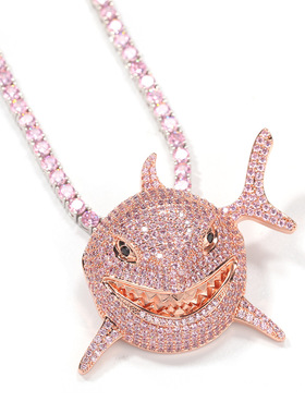 欧美锆石男士项链夜店配饰吊坠