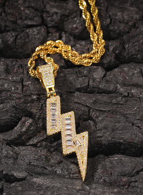 欧美ins锆石吊坠项链通用嘻哈