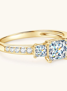 时尚轻奢公主方锆石三生三世婚戒网红ins风戒指女情人节礼物批发