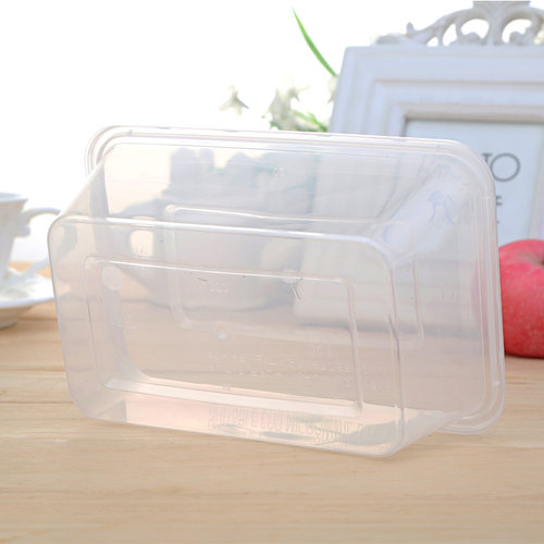 饮龙长方形750ML一次性餐盒塑料外卖打包加厚透明饭盒快餐便当碗-图3