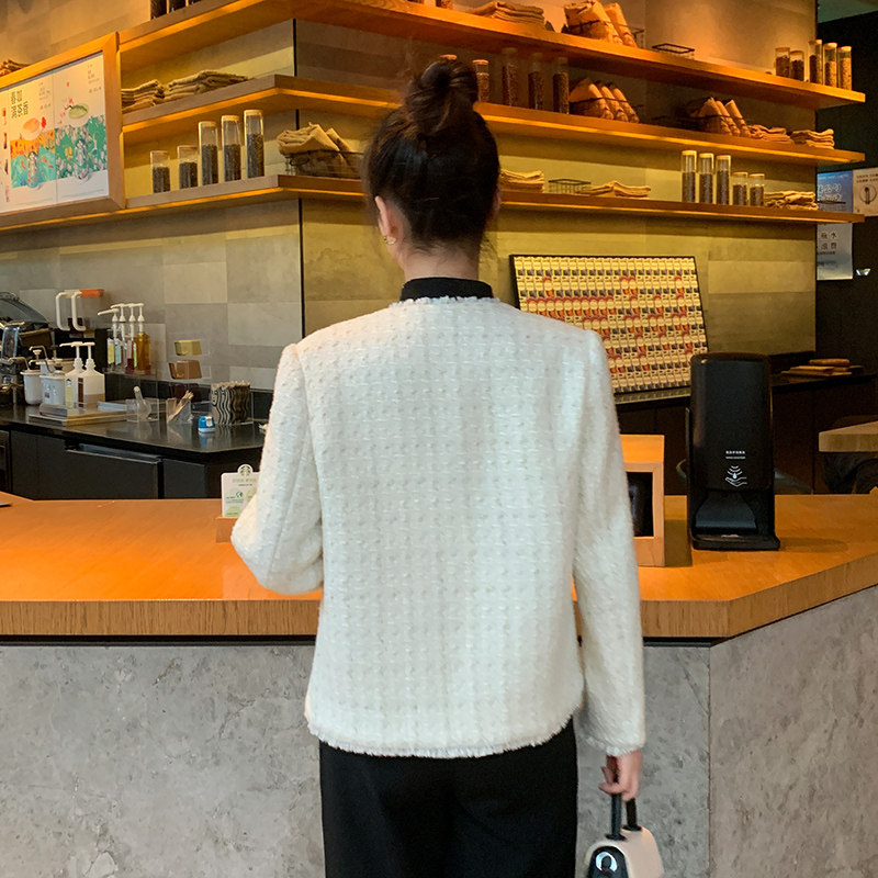 2026春季新款亮丝流苏小香风外套气质显瘦百搭圆领短款毛呢上衣女,淘宝优惠券,粉丝福利购,淘宝优惠卷