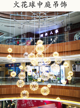 圣诞节吊饰发光雪花吊饰商场中庭