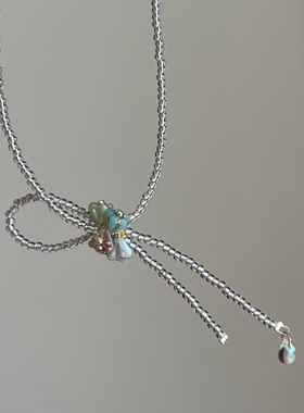 白月光五瓣花｜酒馆三零二秒原创设计复古串珠项链锁骨链甜酷配饰