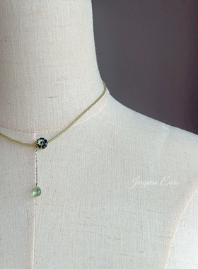 绿水｜酒馆原创绿色复古高级感锁骨链简约文艺大方送人