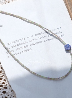 酒馆三零二秒原创百搭捷克小花颈链复古秋冬礼物送人串珠项链