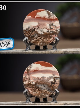 国画石石材摆件中式客厅上漆