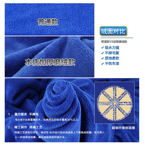 汽车专用洗车毛巾加厚吸水擦车布不掉毛车用超细纤维大号小号抹布 - 图1