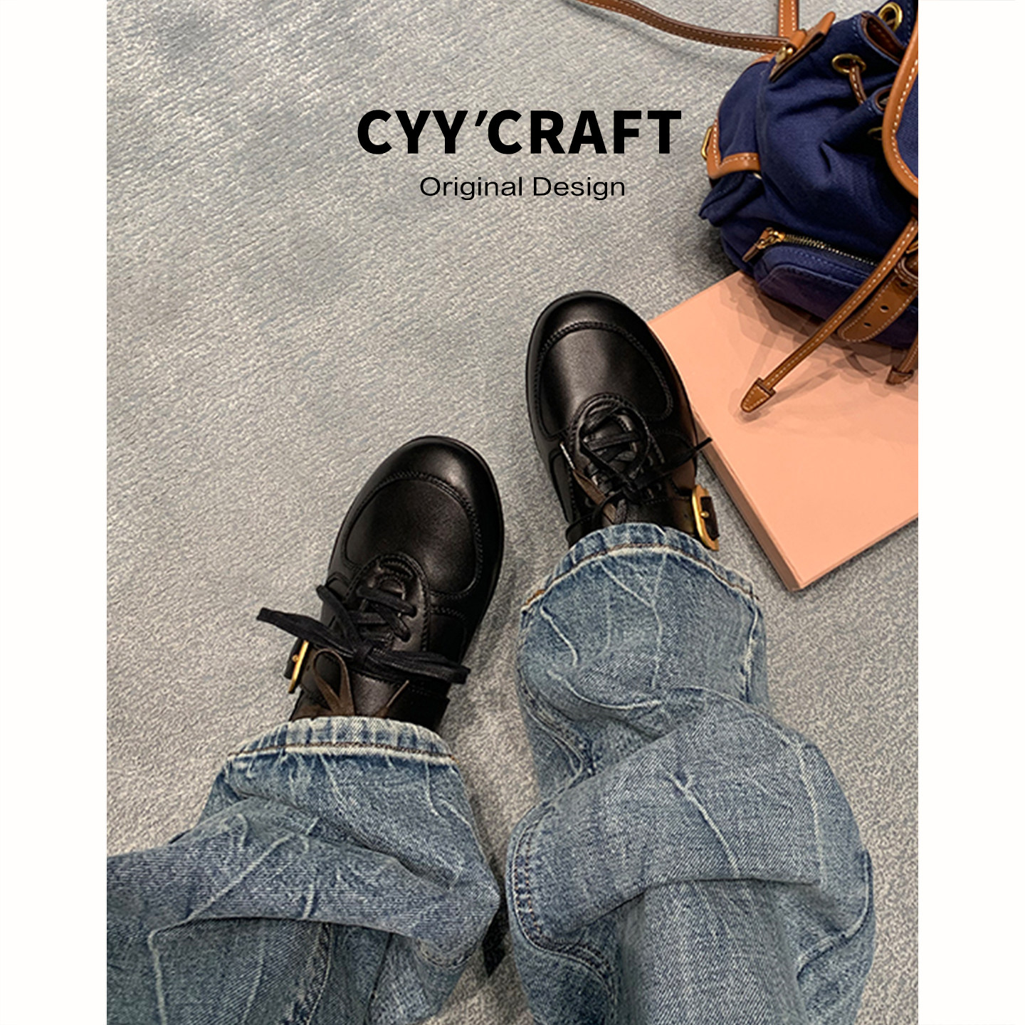 牛皮皮带扣复古德训鞋女新款双鞋带百搭黑色小皮鞋女休闲运动鞋女,淘宝优惠券,粉丝福利购,淘宝优惠卷