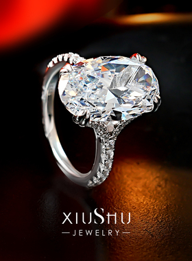 爆闪11ct鸽子蛋冰花切割戒指