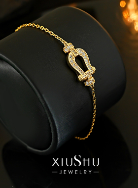 轻奢马蹄扣细链条925纯银手链