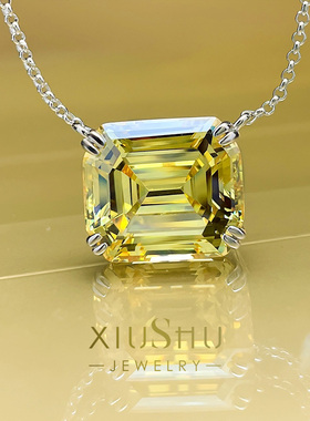 高定14克拉大冰糖粉钻项链女