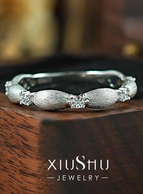 轻奢简约高级感拉丝925银戒指