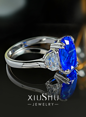 925银蓝小妖培育尖晶石戒指