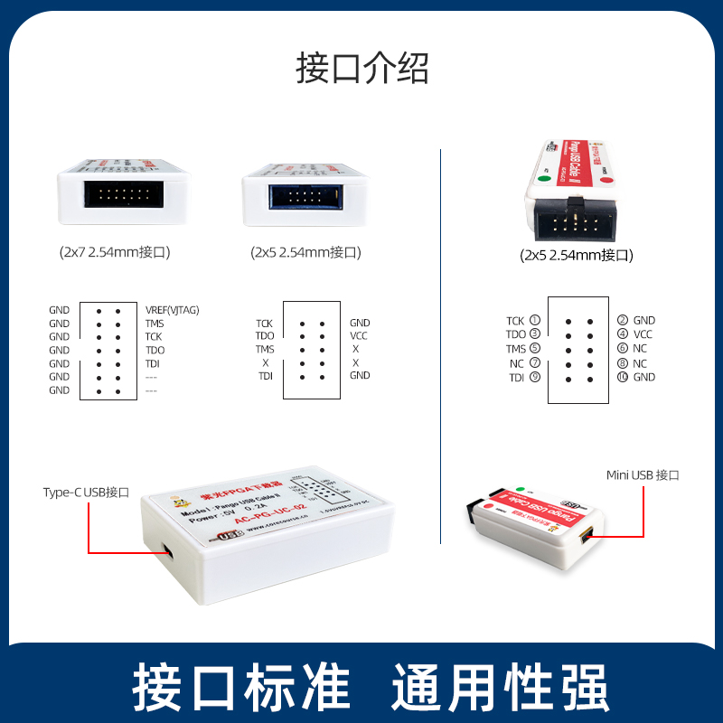 紫光同创FPGA下载器仿真器，多种接口可选，小梅哥FPGA下载器