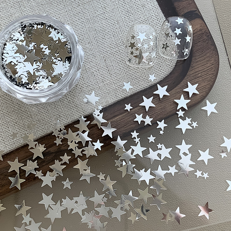 美甲饰品迷你极薄星星亮片网红爆款金银色五角星大小混装指甲配饰,淘宝优惠券,粉丝福利购,淘宝优惠卷