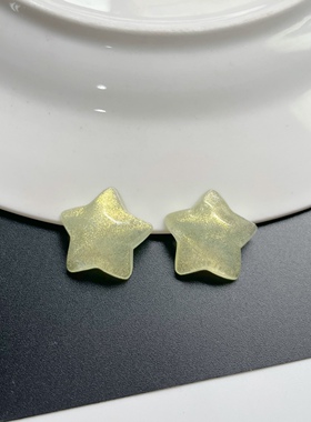 手工diy树脂幻彩闪粉少女心五角星星贴片 可爱痛包应援扇配件材料
