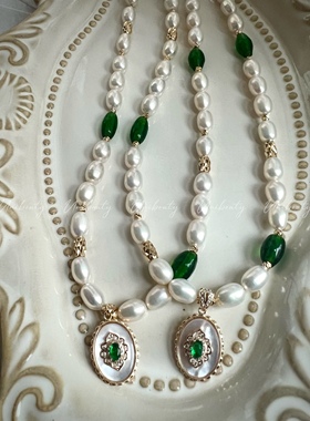 尤妮宝帝原创手工设计中古老琉璃米珠珍珠项链