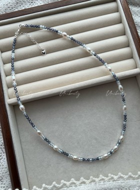 原创设计高级感轻奢小众手工天然淡水珍珠米珠紫水晶珠串项链女