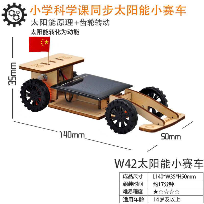 遥控新能源太阳能小汽车科技制作中小学生竞赛手工自制DIY材料包 - 图0