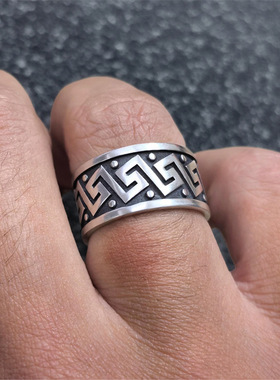 乌鸦张耀扬Roy同款戒指做旧复古个性时尚简约百搭高级感指环