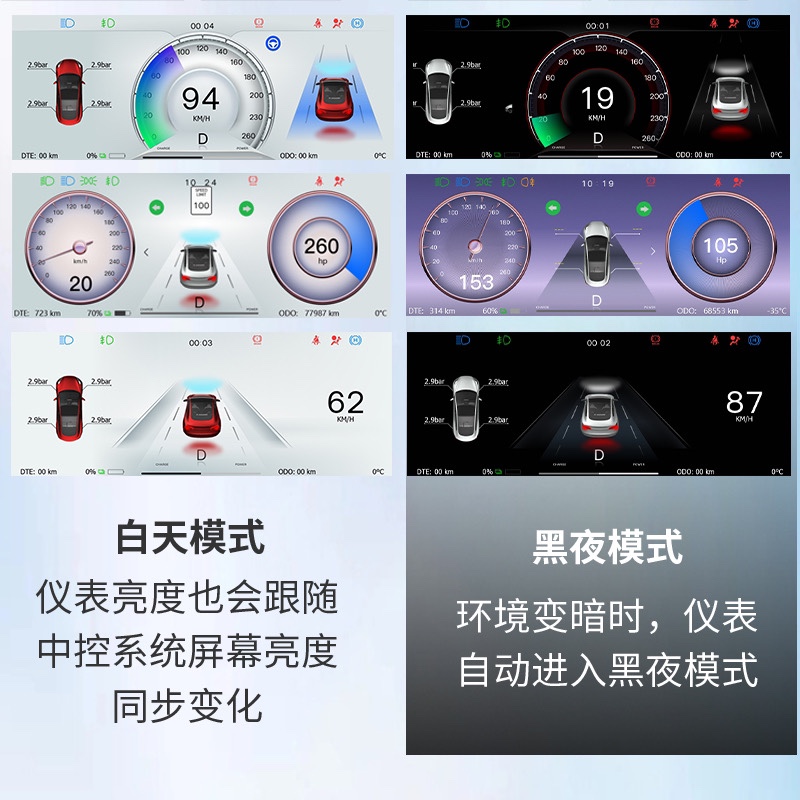 适用于特斯拉modelY/3液晶仪表盘6.2车速抬头显示HUD码表丫改装 - 图3