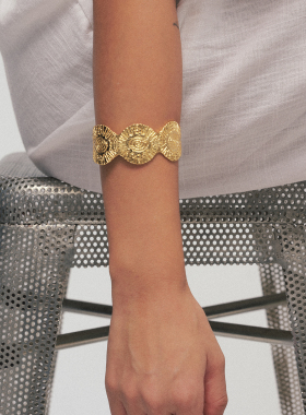 A Ray of Sunlight【赵露思同款】埃及系列炽光金币手镯太阳肌理