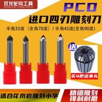 Stone engraving machine cutter diamond 6mmPCD four-edged ridge lettering knife marble granite stone tombstone utiliti