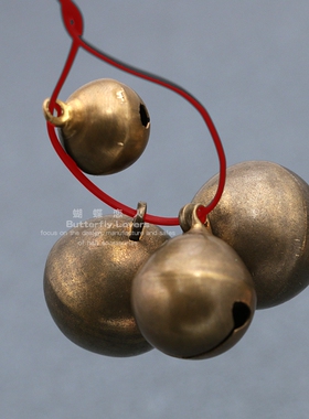 铃铛铜铃铛古铜色手工小铃铛配件diy饰品节日装饰宠物复古铜玲铛