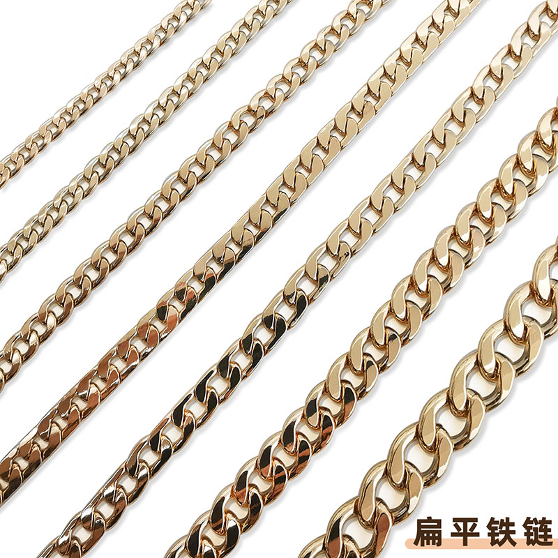 挂镀不褪色扁铁链diy包包单肩斜跨包可替换包链配件 古巴链NK铁链,淘宝优惠券,粉丝福利购,淘宝优惠卷