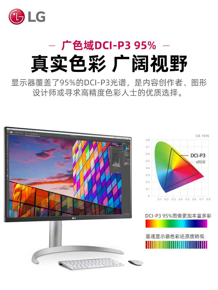 LG 27UP850N-W 27英寸4K显示器专业设计屏幕HDR400外接苹果MAC - 图2