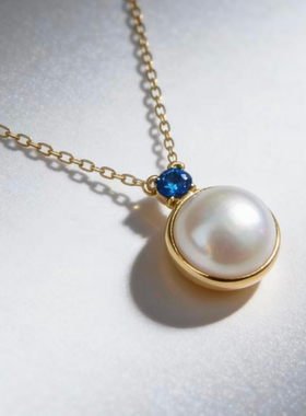 925银马贝珍珠锁骨链可刻字