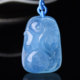 Aquamarine pendant engraved crystal necklace jewelry