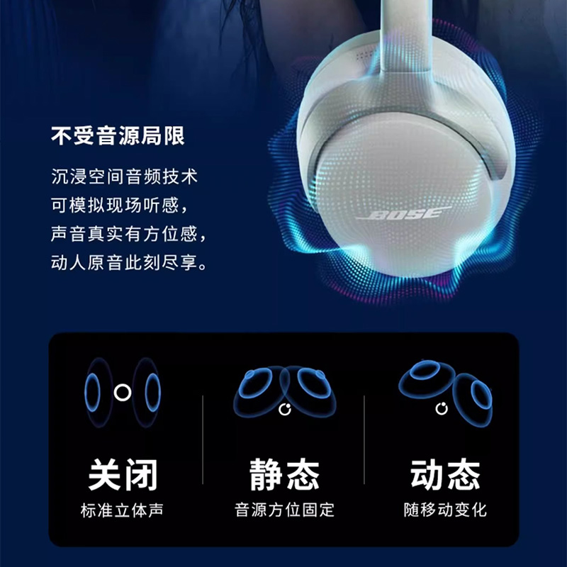 【新品】Bose QC消噪耳机Ultra 无线蓝牙降噪耳机头戴式 空间音频 - 图1