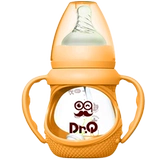 Стеклянная бутылочка для кормления для новорожденных для младенца, ручка, антиколиковая детская трубочка, широкое горлышко, защита при падении