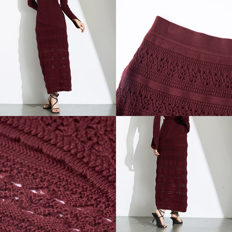 【镂空半裙】曼诺比菲春秋针织镂空半身裙女a字修身直筒裙长裙,淘宝优惠券,粉丝福利购,淘宝优惠卷