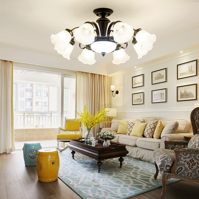美式客厅灯现代简约乡村田园新款餐厅灯简欧创意卧室铁艺吸顶灯具,淘宝优惠券,粉丝福利购,淘宝优惠卷